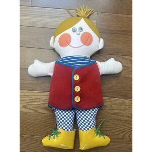 Playskool‎ 1970's Dapper Dan, Vintage Teaching Toy Doll Made In Hong Kong 19"
